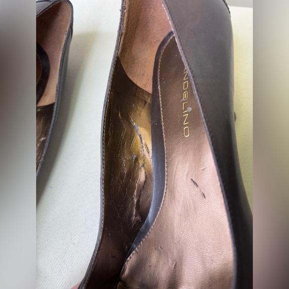Bandolino Brown Leather Women's Shoes with Kitten Heel Pump Size 9.5 - Picture 7 of 16